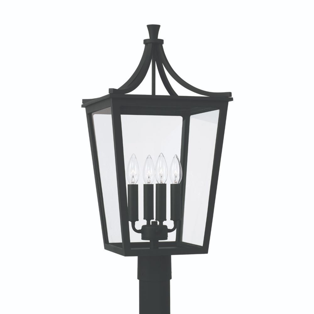 Capital Lighting 947943BK 4-Light Outdoor Post-Lantern in Black