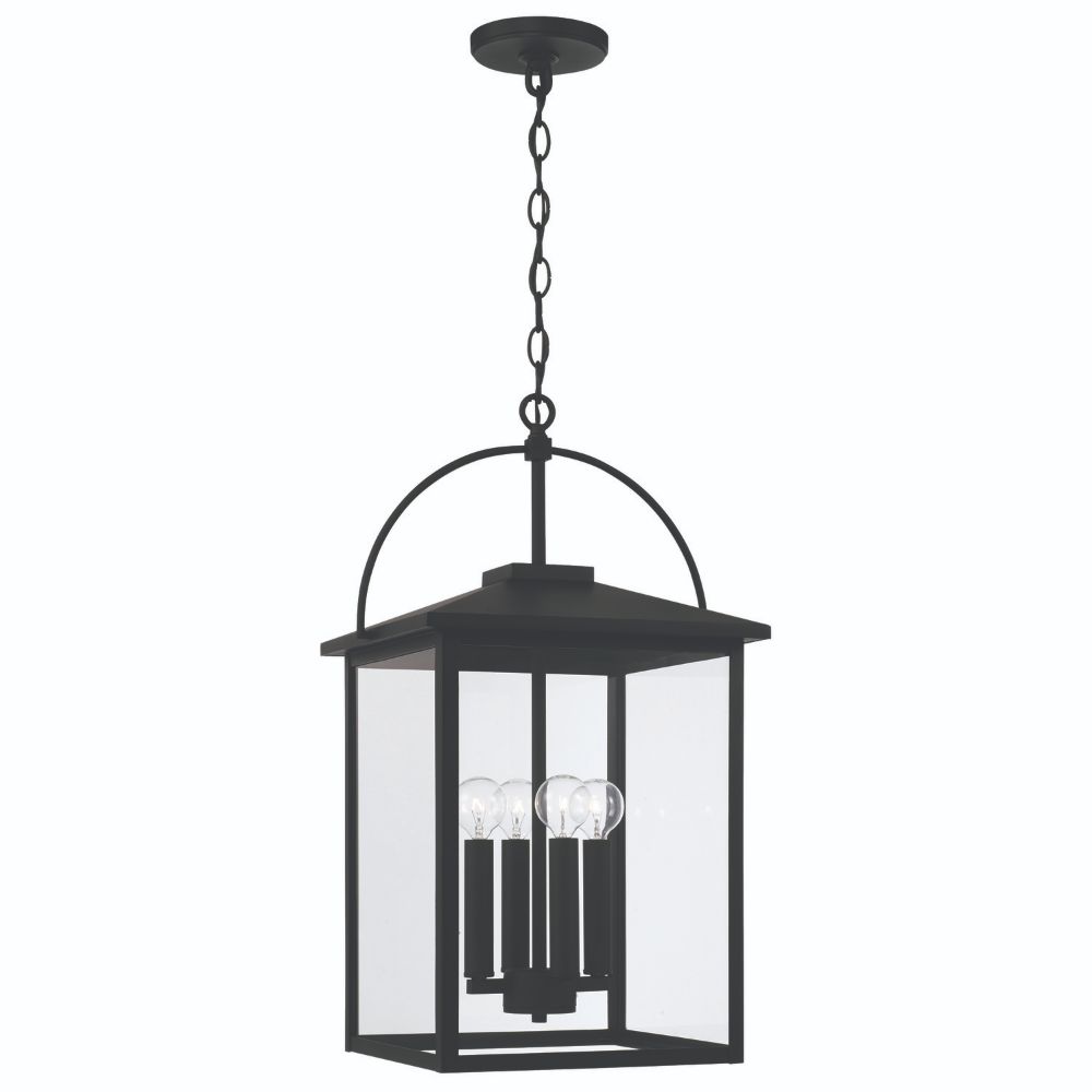 Capital Lighting 948042BK 4-Light Outdoor Hanging-Lantern in Black