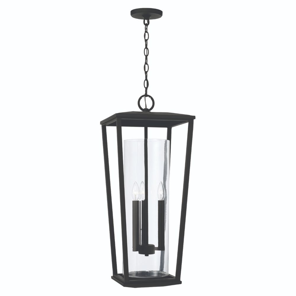 Capital Lighting 948132BK 3-Light Outdoor Hanging-Lantern in Black