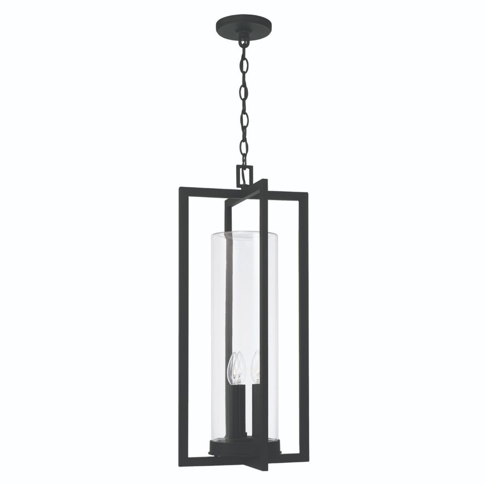 Capital Lighting 948232BK 3-Light Outdoor Hanging-Lantern in Black