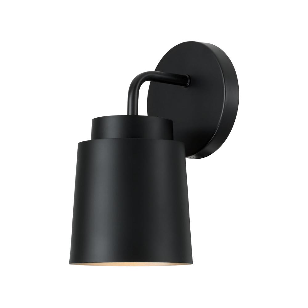 Aylan Home AAC1035MB 5"W x 9.50"H Sconce in Matte Black with Soft Gold Interior