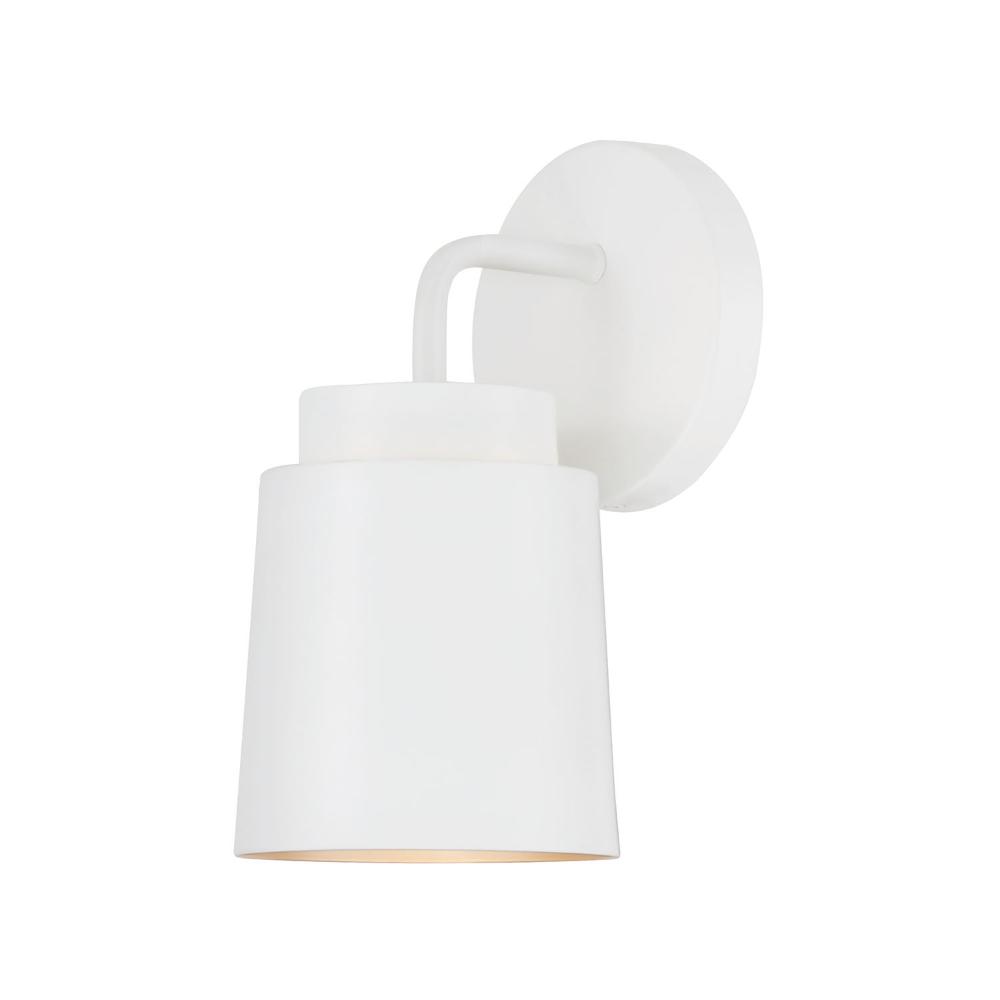 Aylan Home AAC1035WE 5"W x 9.50"H Sconce in Matte White with Soft Gold Interior
