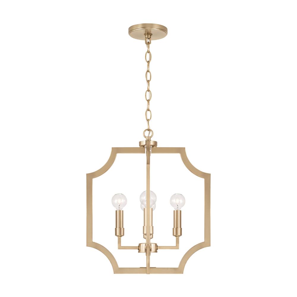 Aylan Home AAC1037MA 16"W x 18.50"H 4-Light Foyer Lantern Pendant in Matte Brass
