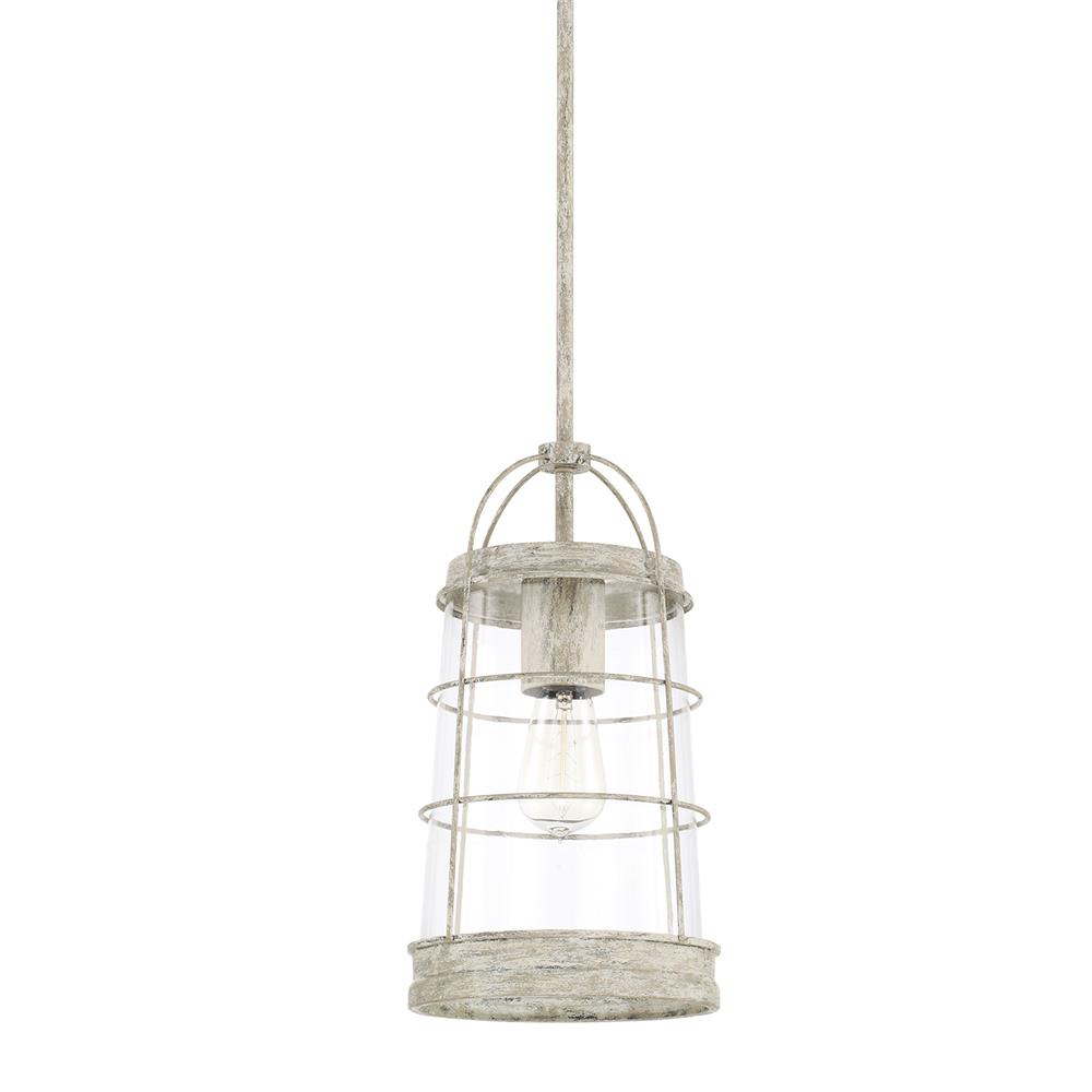 Capital Lighting 327411MS Beaufort 1 light pendant with Mystic Sand finish and clear glass.