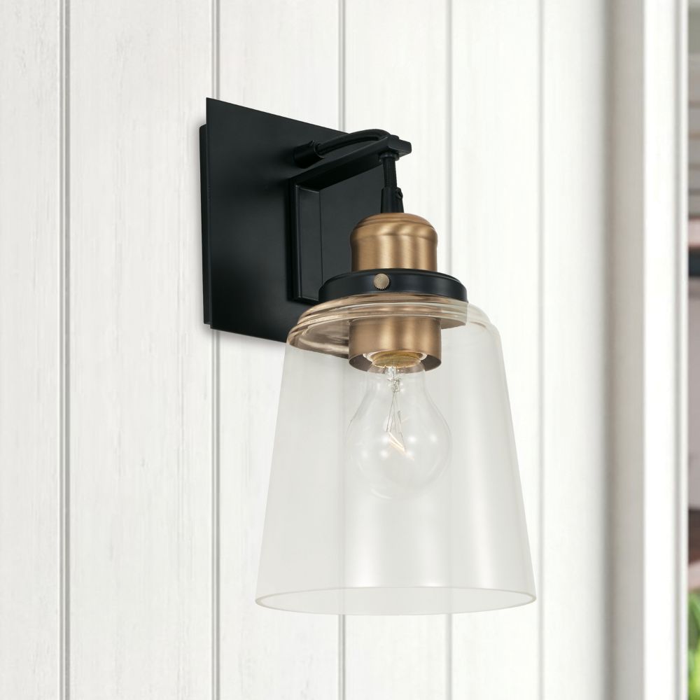 Capital Lighting 3711AB-135 1 Light Sconce Aged Brass And Black