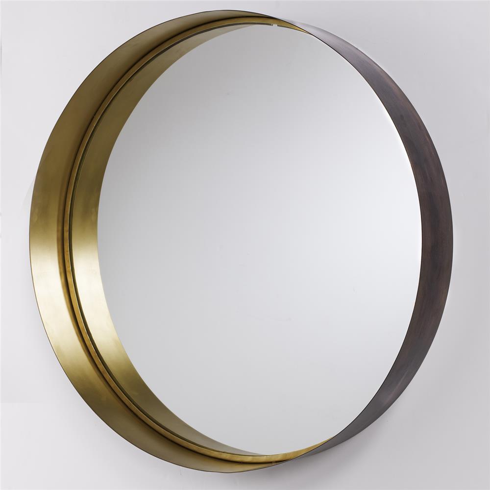 Capital Lighting 723302MM Mirrors Round Decorative Metal Frame Mirror in Brushed Bronze & Aged Brass 