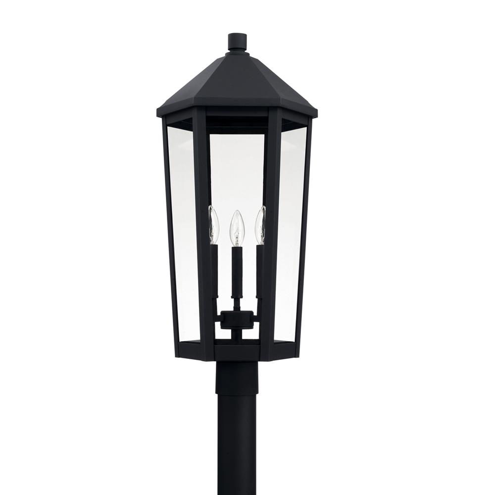 Capital Lighting 926934BK Ellsworth 3 Light Outdoor Post Lantern in Black