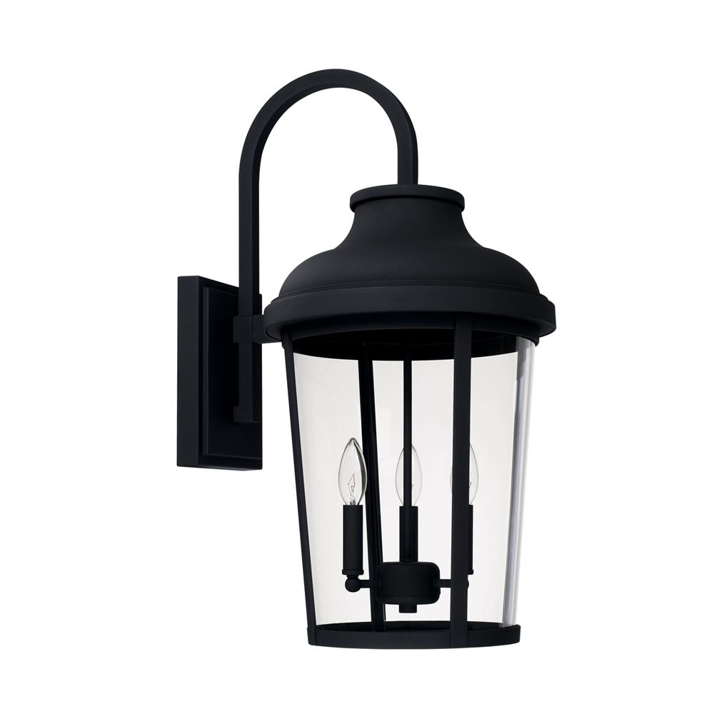 Capital Lighting 927032BK Dunbar 3 Light Outdoor Wall Lantern in Black