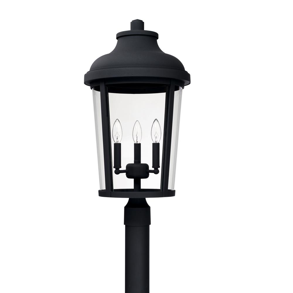 Capital Lighting 927034BK Dunbar 3 Light Outdoor Post Lantern in Black