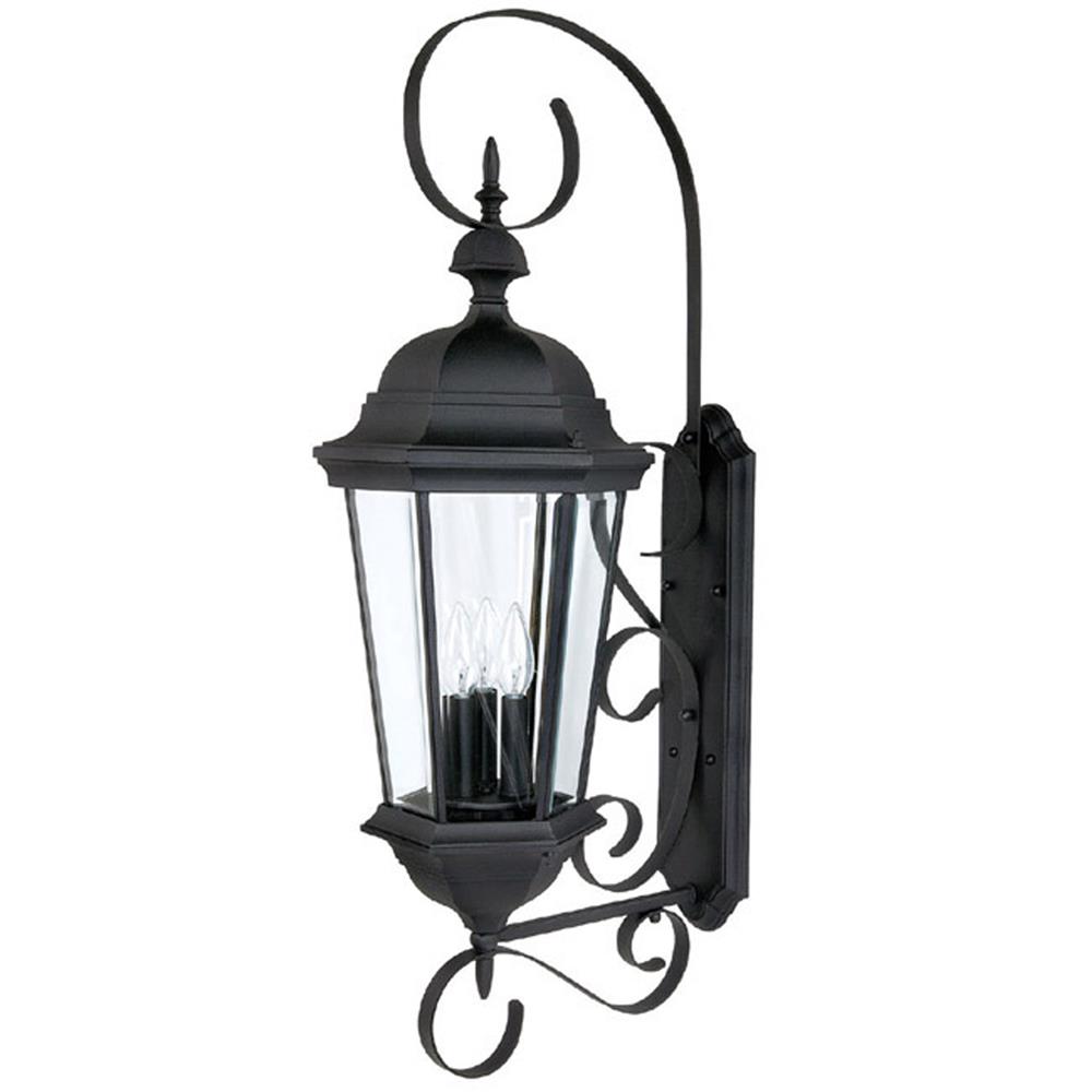Capital Lighting 9723BK Carriage House Black 3 Lamp Outdoor Wall Fixture