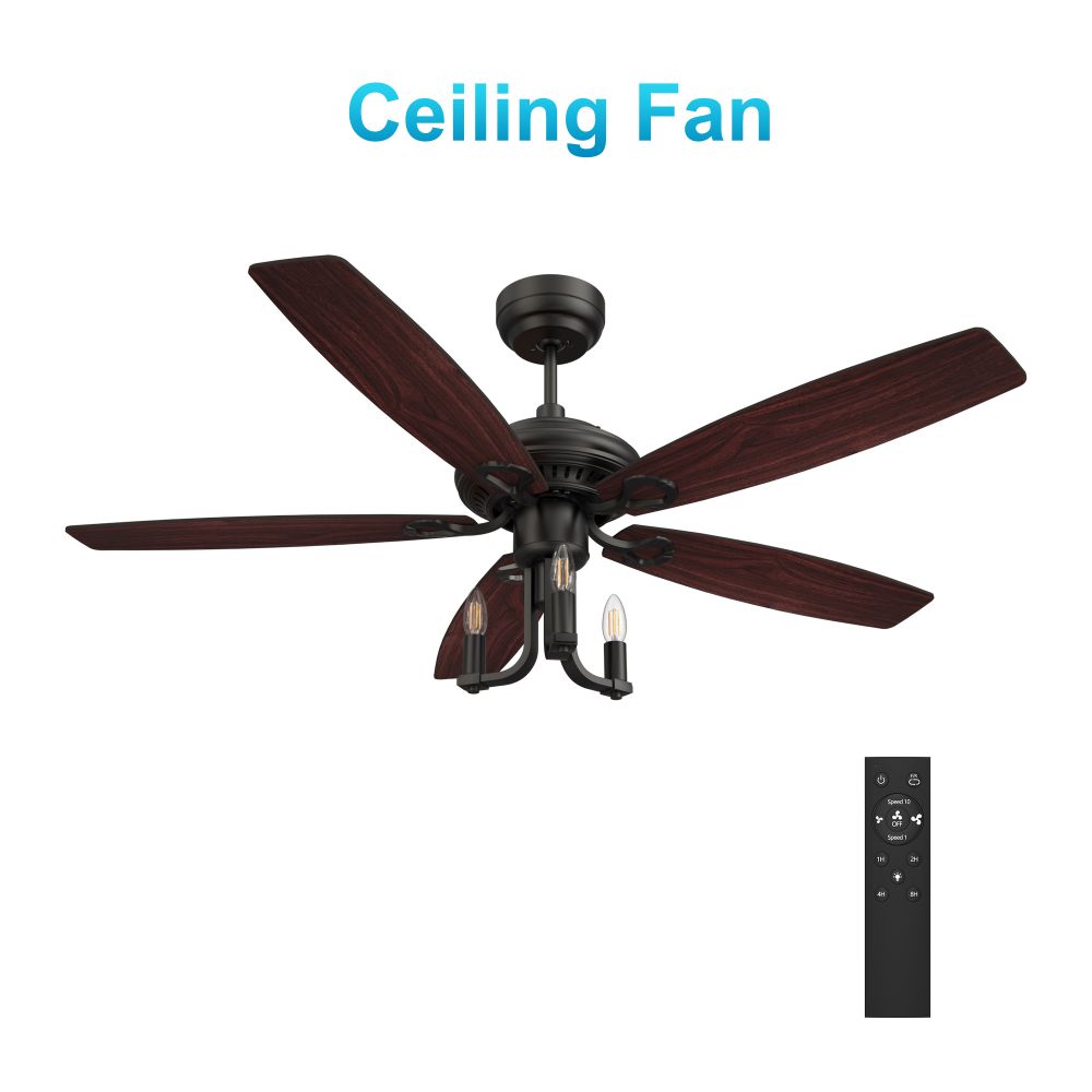 Carro VC525D-L31-BH-1 Huntley 52-inch Ceiling Fan with Remote, Light Kit Included