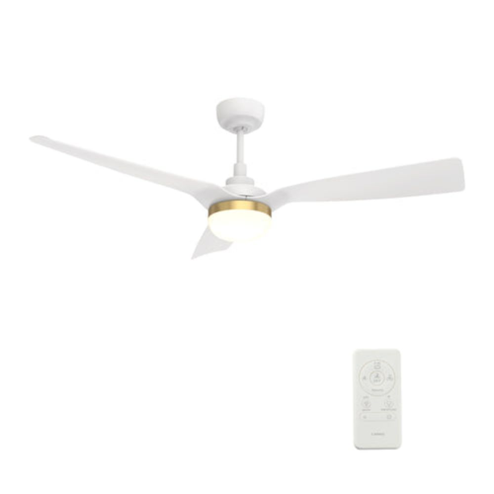 Carro USA VS523P2-L22-W1-1 Spezia 52-inch Indoor/Outdoor Smart Ceiling Fan, Dimmable LED Light Kit & Remote Control, Works with Alexa/Google Home/Siri