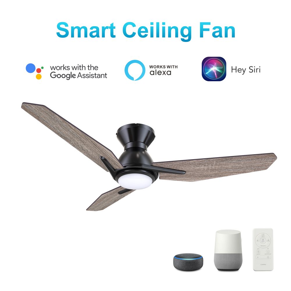 Carro VS443J3-L11-BS-1-FM Calen 44-inch Smart Ceiling Fan with Remote, Light Kit Included, Works with Google Assistant, Amazon Alexa, and Siri Shortcuts.