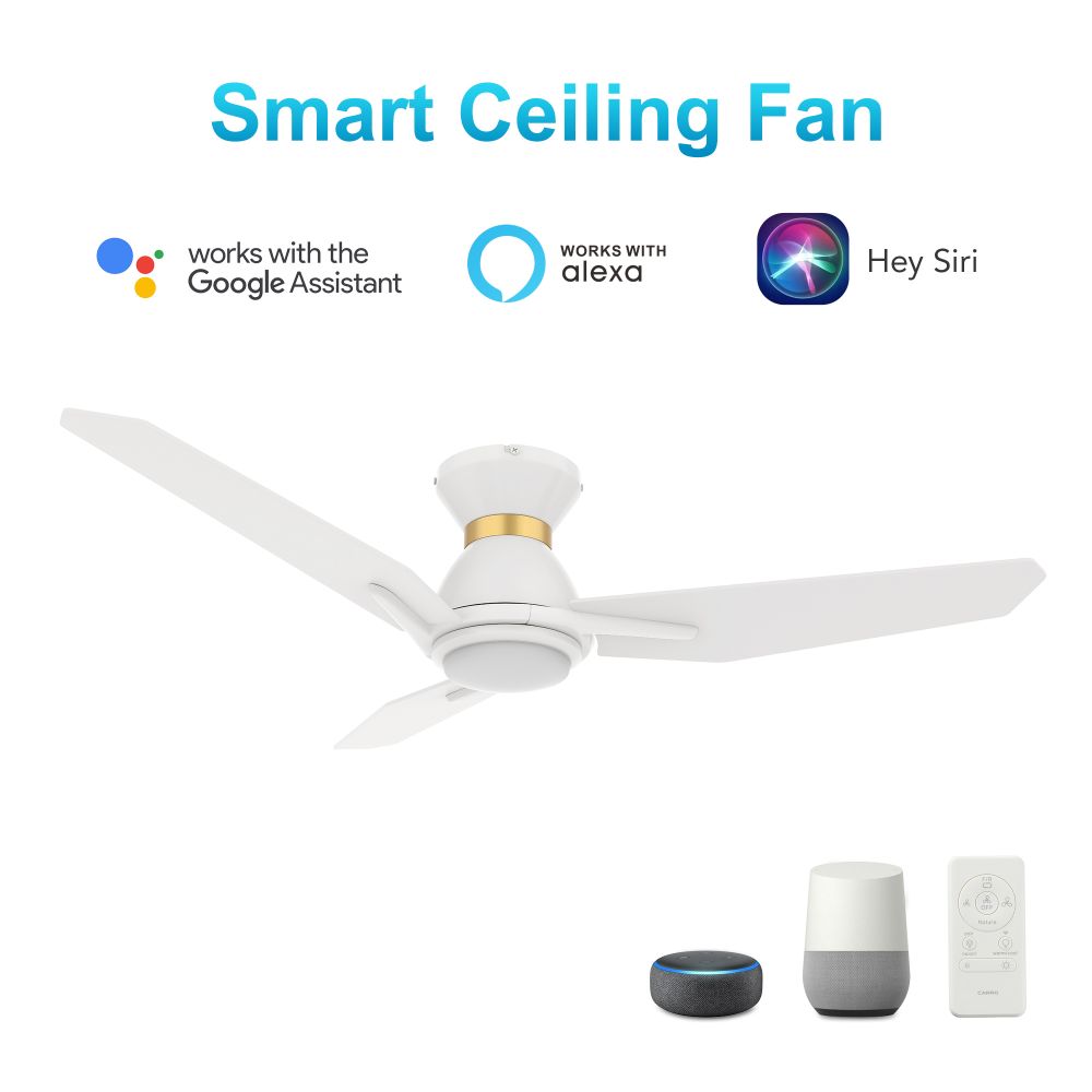 Carro VS443J3-L11-W1-1-FMA Calen 44-inch Smart Ceiling Fan with Remote, Light Kit Included, Works with Google Assistant, Amazon Alexa, and Siri Shortcuts.