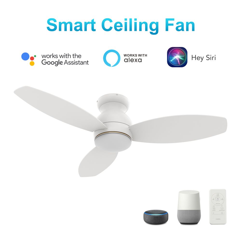 Carro VS443Q-L12-W1-1 Trento 44-inch Smart Ceiling Fan with Remote, Light Kit Included, Works with Google Assistant, Amazon Alexa, and Siri Shortcuts.