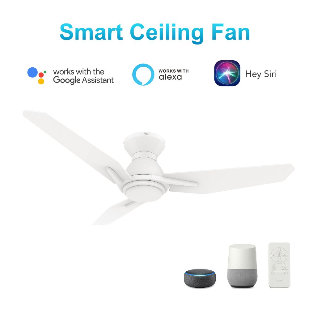 Carro VS483J3-L11-W1-1-FM Calen 48-inch Smart Ceiling Fan with Remote, Light Kit Included, Works with Google Assistant, Amazon Alexa, and Siri Shortcuts.