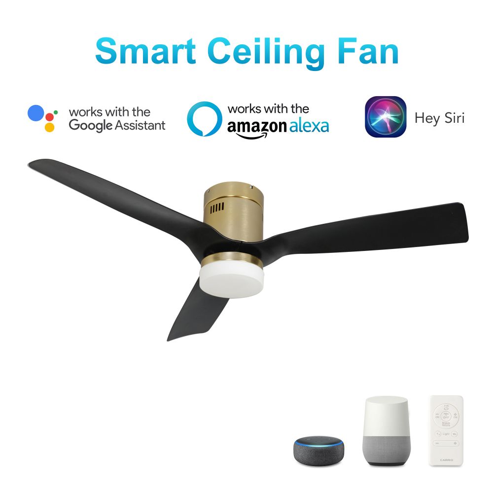Carro VS483P-L12-G2-1-FM Spezia 48-inch Indoor/Damp Rated Outdoor Smart Ceiling Fan, Dimmable LED Light Kit & Remote Control, Works with Google Assistant, Amazon Alexa, and Siri Shortcuts.