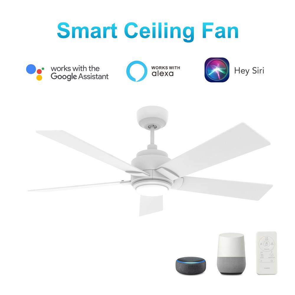 Carro VS485J1-L11-W1-1 Ascender 48-inch Smart Ceiling Fan with Remote, Light Kit Included, Works with Google Assistant, Amazon Alexa, and Siri Shortcuts.