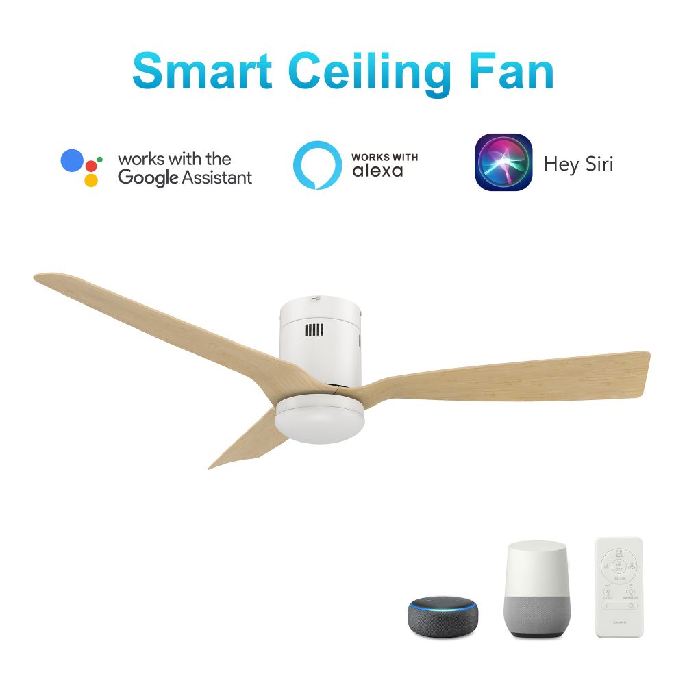 Carro VS523P-L22-WQ-1-FM Spezia 52-inch Indoor/Damp Rated Outdoor Smart Ceiling Fan, Dimmable LED Light Kit & Remote Control, Works with Alexa/Google Home/Siri