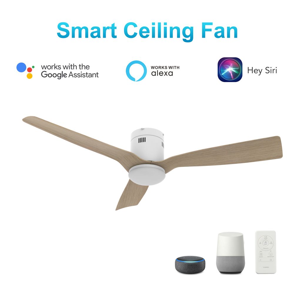 Carro USA VS523P-L22-WR-1-FM Spezia 52-inch Indoor/Outdoor Smart Ceiling Fan, Dimmable LED Light Kit & Remote Control, Works with Alexa/Google Home/Siri