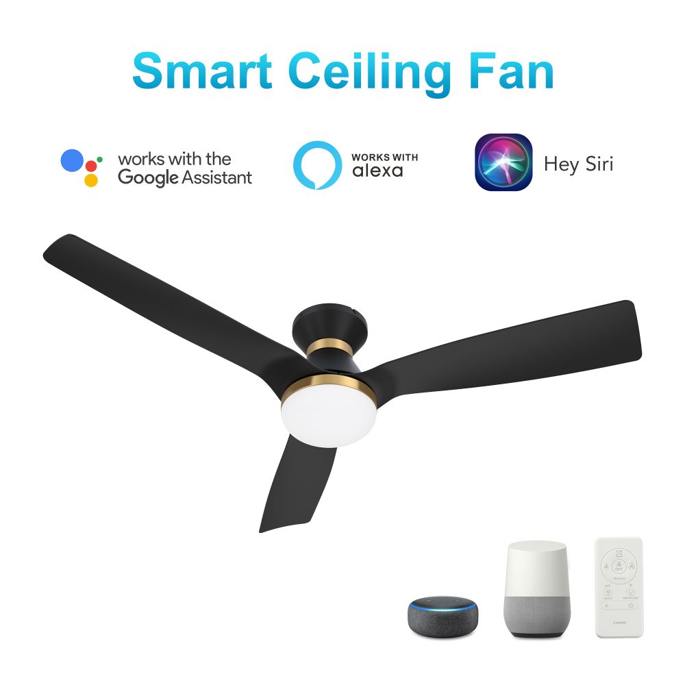Carro VS523P1-L22-B2-1-FM Spezia 52-inch Indoor/Damp Rated Outdoor Smart Ceiling Fan, Dimmable LED Light Kit & Remote Control, Works with Google Assistant, Amazon Alexa, and Siri Shortcuts.