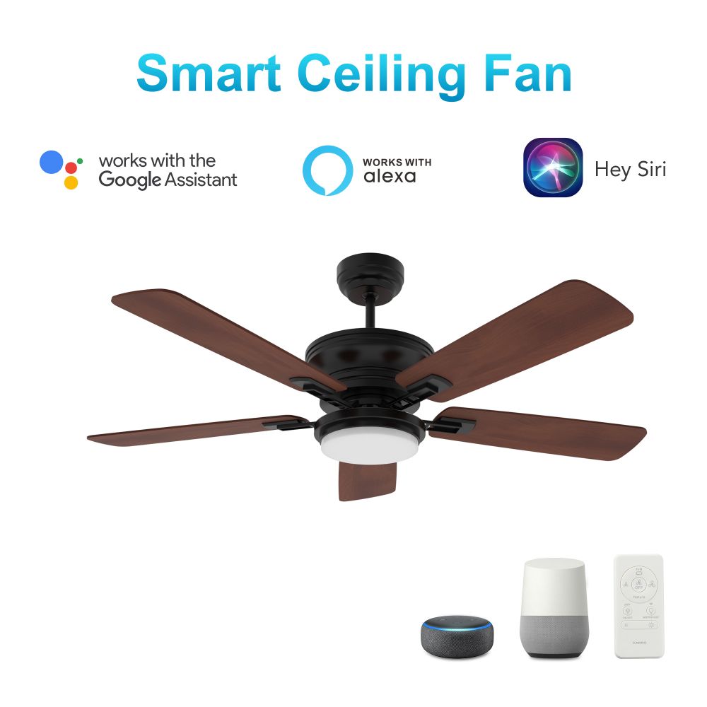 Carro USA VS525G-L12-B3-1 Gladiolus 52-inch Indoor/Outdoor Smart Ceiling Fan, Dimmable LED Light Kit & Remote Control, Works with Alexa/Google Home/Siri
