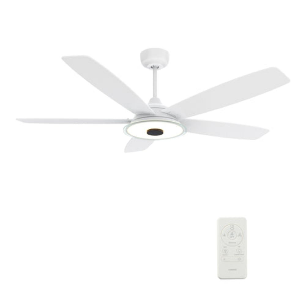 Carro USA VS565H-L13-W1-1 Journey  56-inch Indoor/Outdoor Smart Ceiling Fan, Dimmable LED Light Kit & Remote Control, Works with Alexa/Google Home/Siri