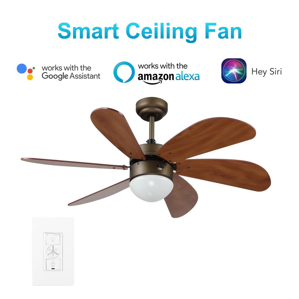 Carro USA VWGS-386E-L11-DD-1 Metanoia 38-inch Indoor Smart Ceiling Fan with Light Kit & Wall Control, Works with Alexa/Google Home/Siri
