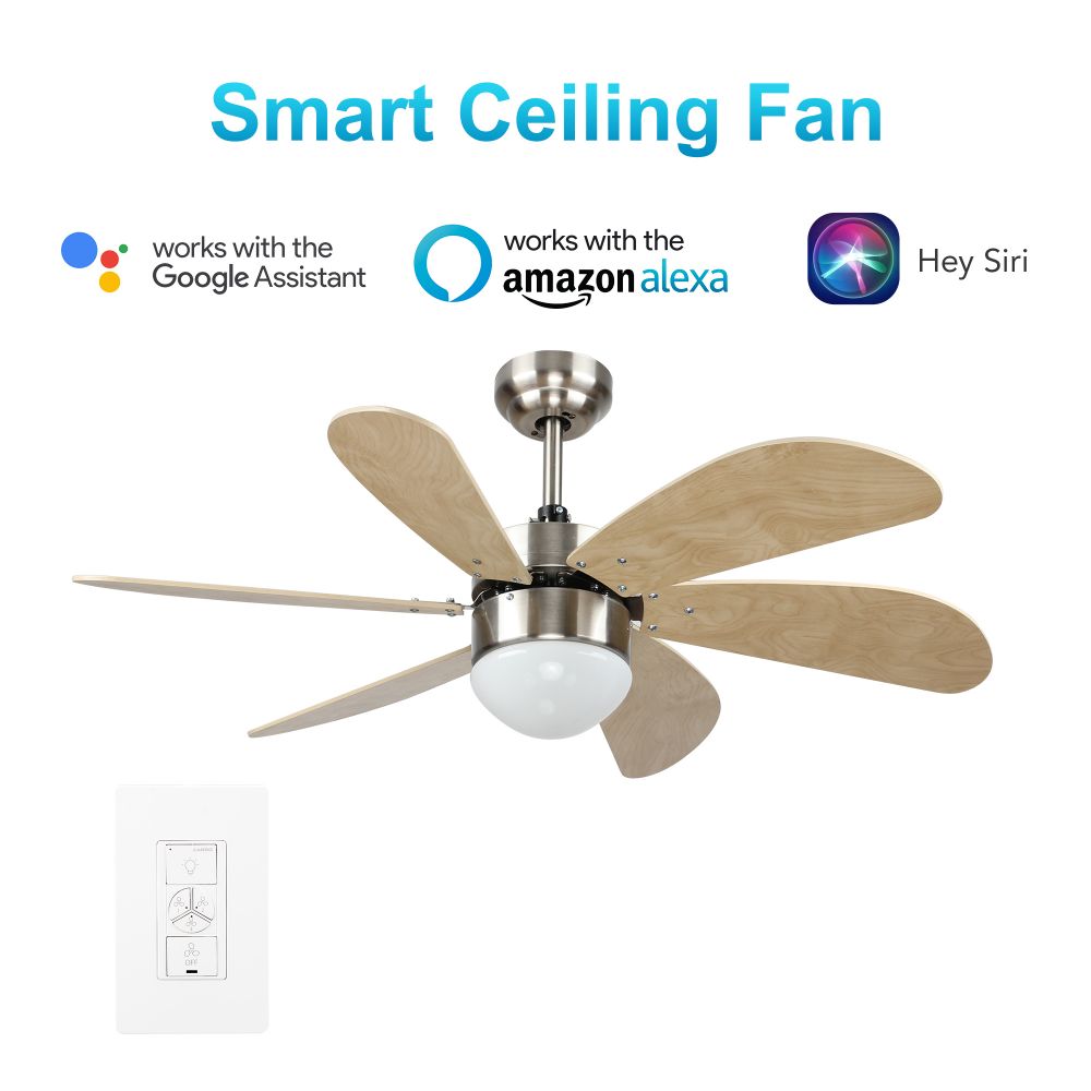 Carro USA VWGS-386E-L11-SE-1 Metanoia 38-inch Indoor Smart Ceiling Fan with Light Kit & Wall Control, Works with Alexa/Google Home/Siri
