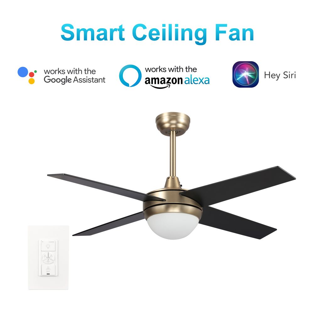 Carro USA VWGS-484C-L11-G2-1 Neva 48-inch Indoor Smart Ceiling Fan with LED Light Kit & Wall Control, Works with Alexa/Google Home/Siri