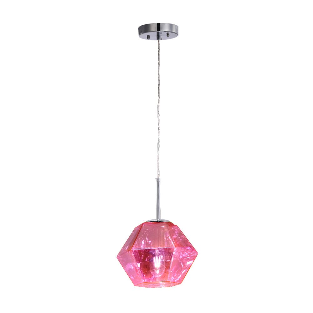 Carro USA VP-G2619011A5 Pegase Jewel Tone Glass Pendant Light – Pink Tourmaline