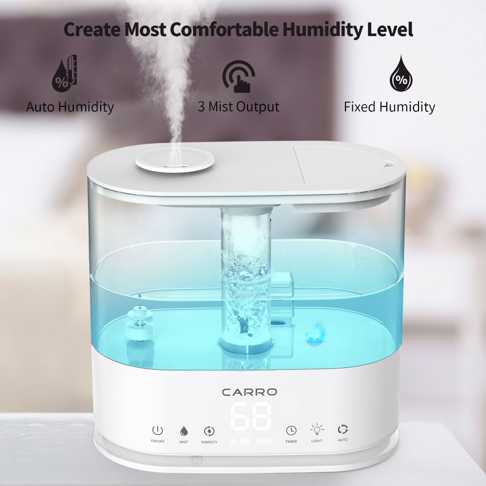 Carro USA VPH-405-484L Top Fill Ultrasonic Cool Mist Humidifier with Aroma Tray For Office,Baby Room,Living room
