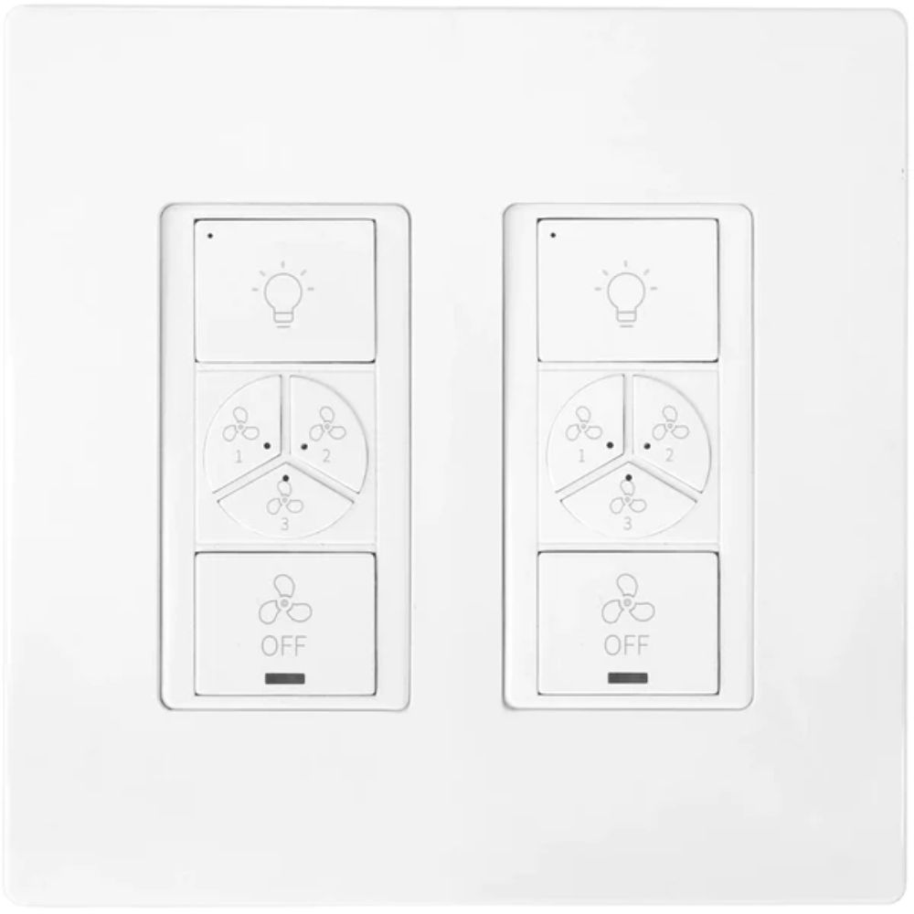 Carro Home VPN-04F01A-WH02 Pionnier Smart Switch, 2 in 1 Fan Speed Control and Light On/Off Switch - 2-Gang, Works with Amazon Alexa, Google Home, and Siri Shortcut, Universal WiFi Fan & Light Controller.