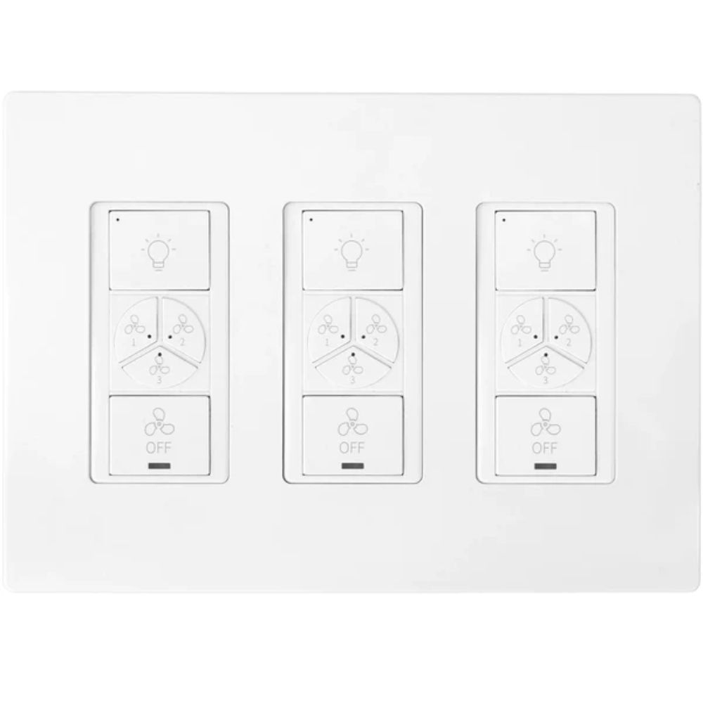 Carro Home VPN-04F01A-WH03 Pionnier Smart Switch, 2 in 1 Fan Speed Control and Light On/Off Switch - 3-Gang, Works with Amazon Alexa, Google Home, and Siri Shortcut, Universal WiFi Fan & Light Controller.