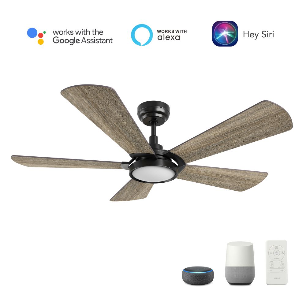 Carro USA VS525B3-L22-BS-1 Winston  52-inch Smart Ceiling Fan with Remote, Light Kit Included, Works with Google Assistant, Amazon Alexa, and Siri Shortcuts.