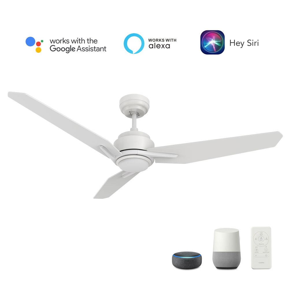 Carro USA VS563J3-L11-W1-1 Tracer  56-inch Smart Ceiling Fan with Remote, Light Kit Included, Works with Google Assistant, Amazon Alexa, and Siri Shortcuts.