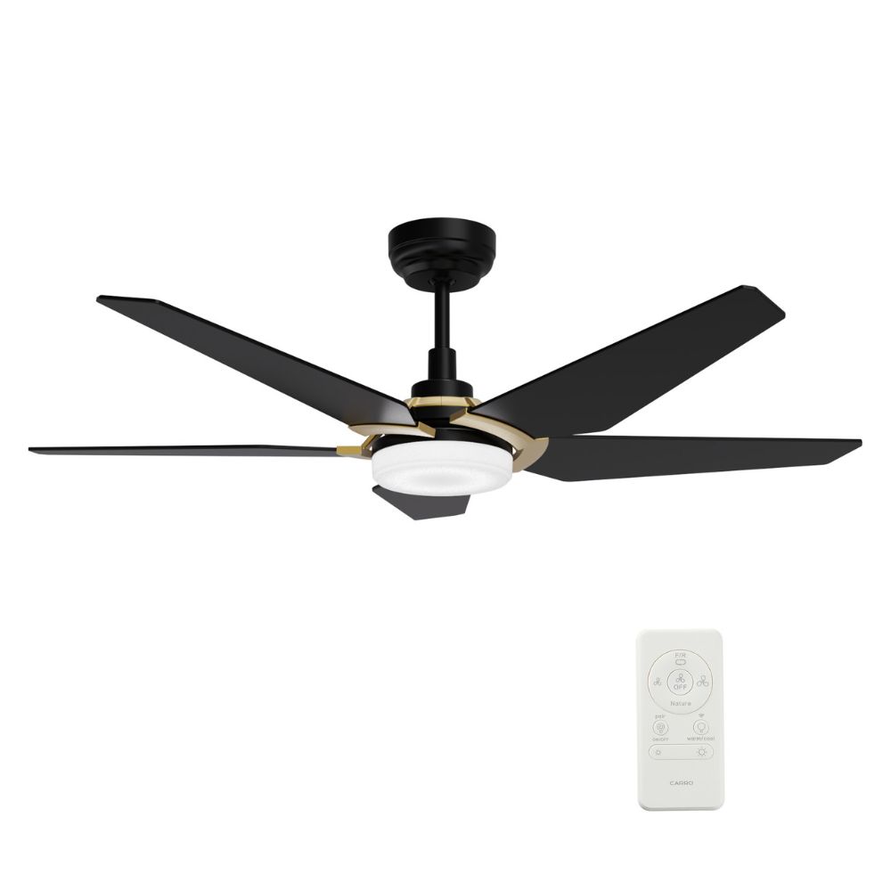 Carro USA VS565B-L22-B2-1G Woodrow 56-inch Smart Ceiling Fan with Remote, Light Kit Included, Works with Google Assistant, Amazon Alexa, and Siri Shortcuts.