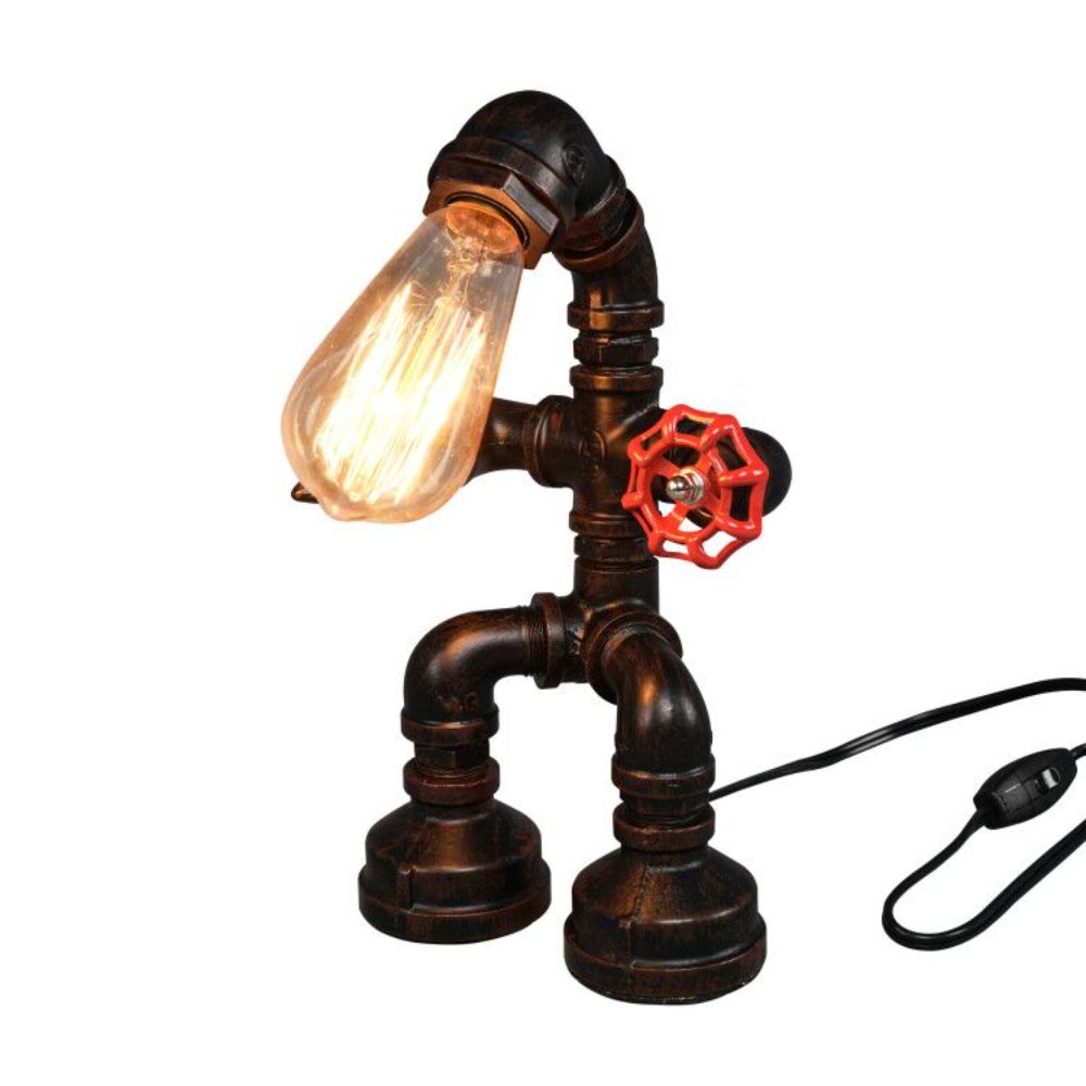 Carro VT-M12011A1 Rompot 12" Industrial table lamp for Boys Steampunk Lamp Cool and Cute iron water pipe desk lamp for Office,Bedroom,Living Room