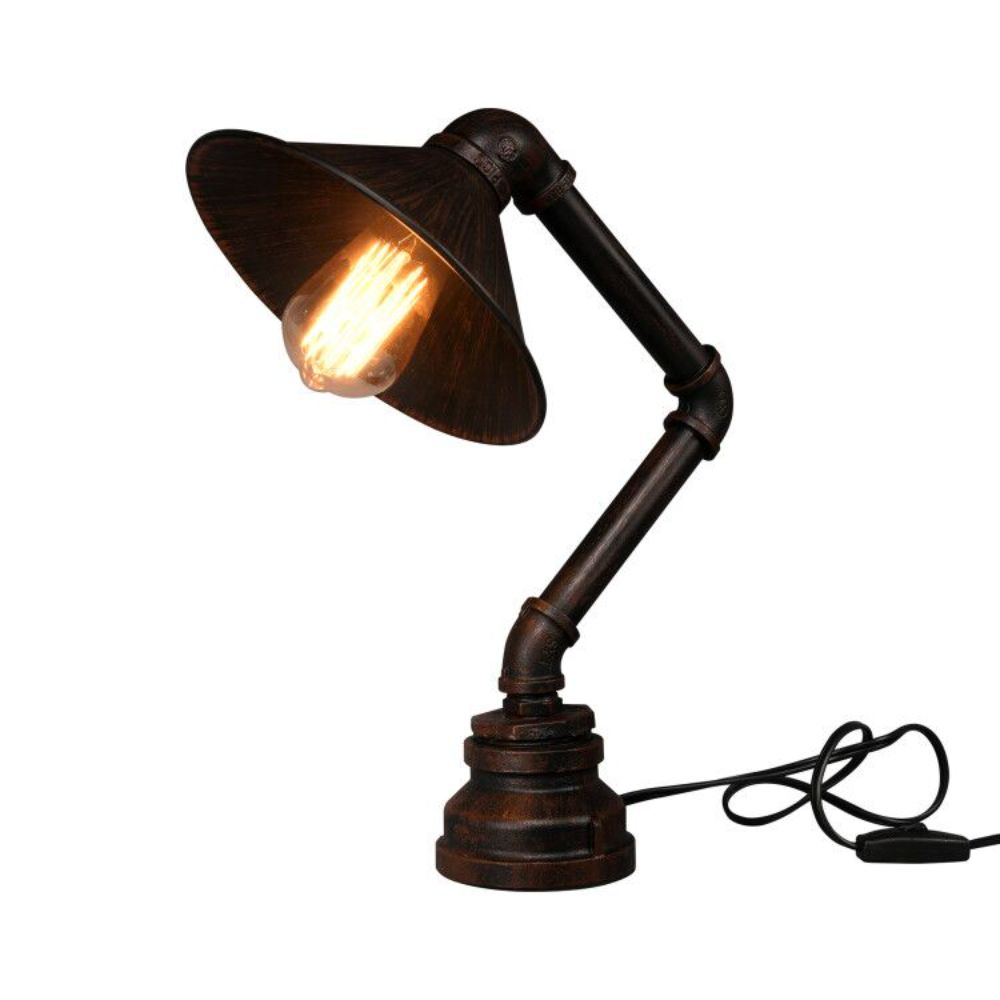 Carro VT-M15011A1 Lyumina 15" Industrial table lamp for Boys Steampunk Lamp Cool and Cute iron water pipe desk lamp for Office,Bedroom,Living Room