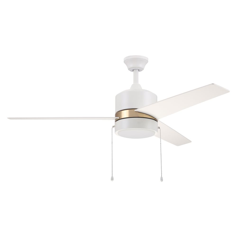 Carro USA VWGA-523A5-L12-W1-1G Flint 52" Ceiling Fan with pull chains,Light Kit Included,Work with stable and silent motor