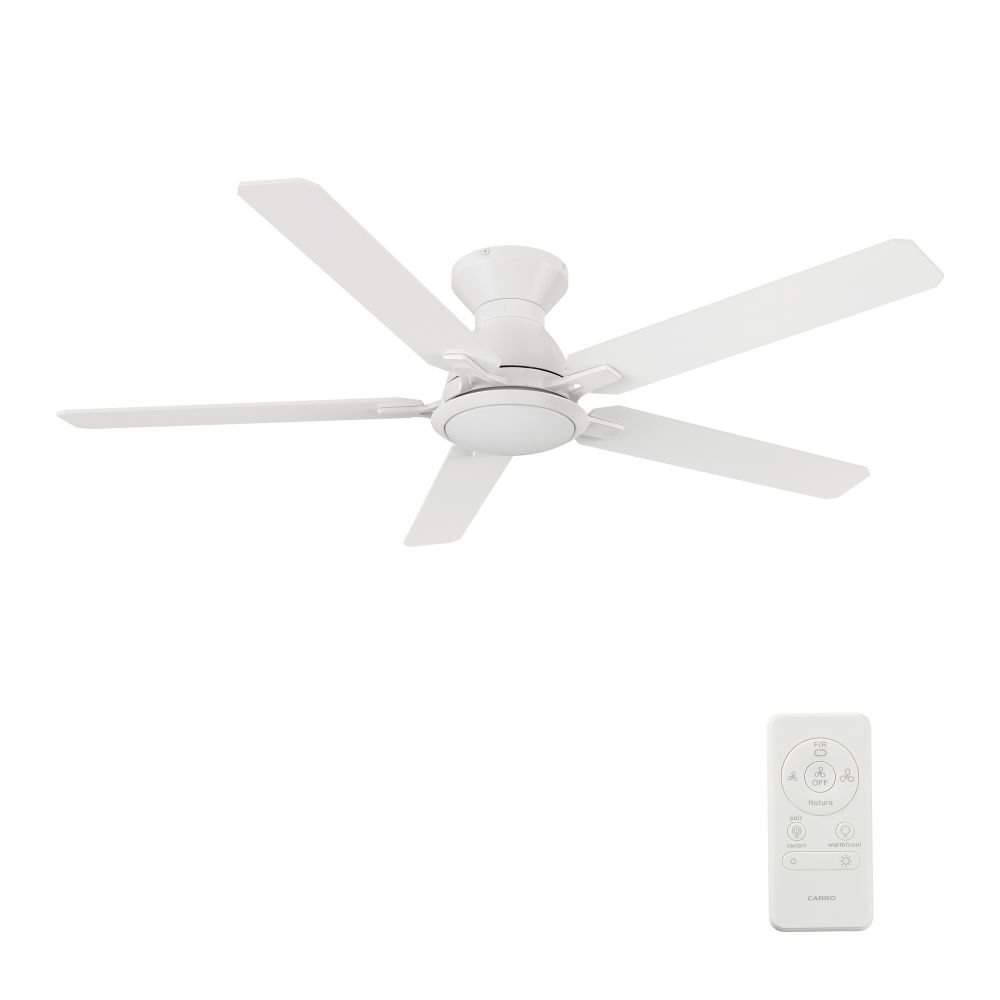 Carro USA YDC525J-L12-W1-1-FM Bristol 52" Ceiling Fan with Remote, Light Kit Included.