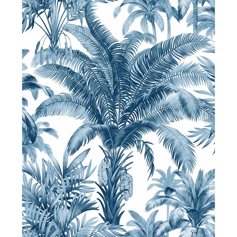 Casa Mia Wallpaper RM22302 Palm Grove Wallpaper in Coastal Blue