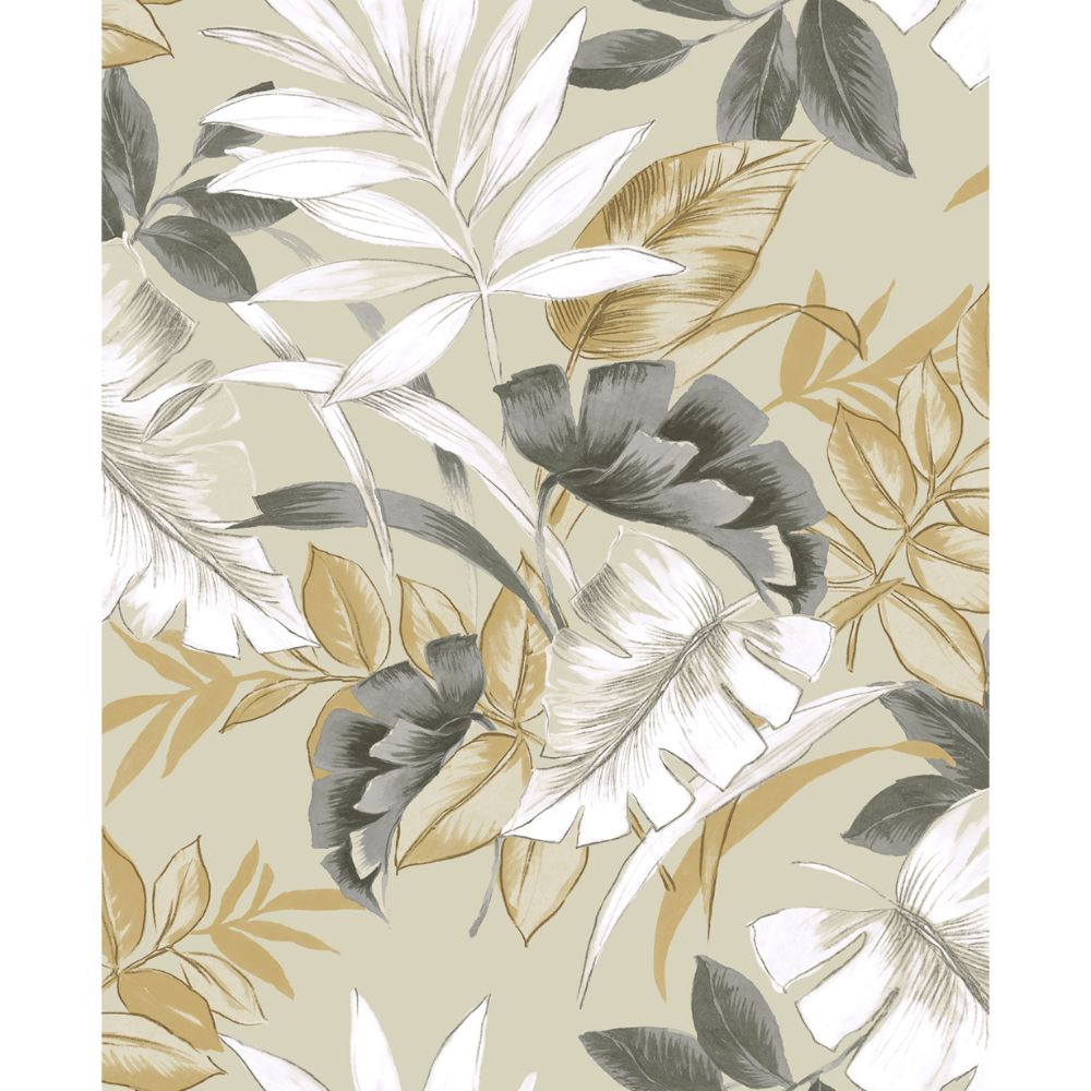Casa Mia Wallpaper RM22406 Tropical Leaves Wallpaper in Ash & Dunes