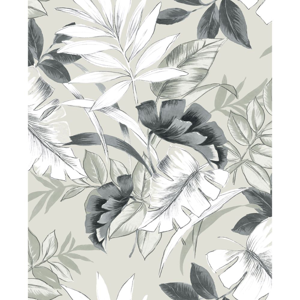 Casa Mia Wallpaper RM22408 Tropical Leaves Wallpaper in Pavestone