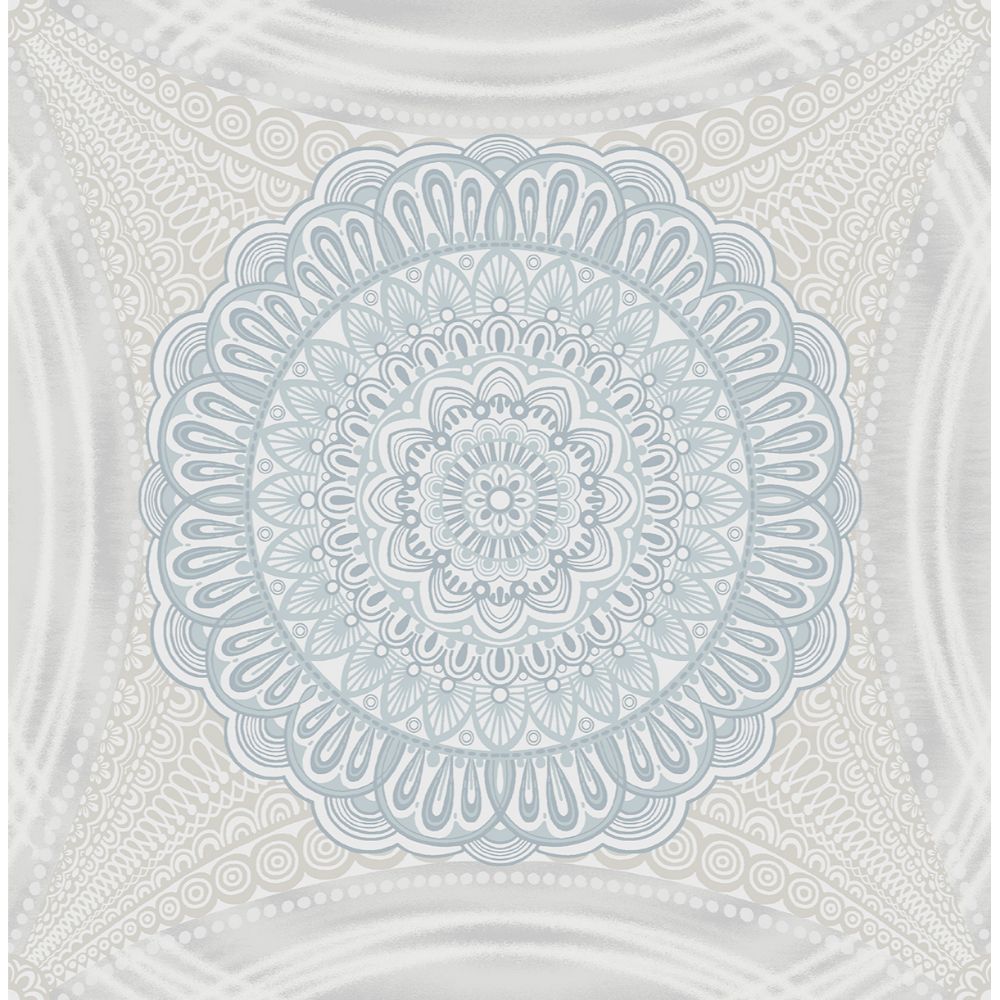 Casa Mia Wallpaper RM-10902 Contemporary 3d Design Damask Gravure Printing Wallcovering Design White And Blue