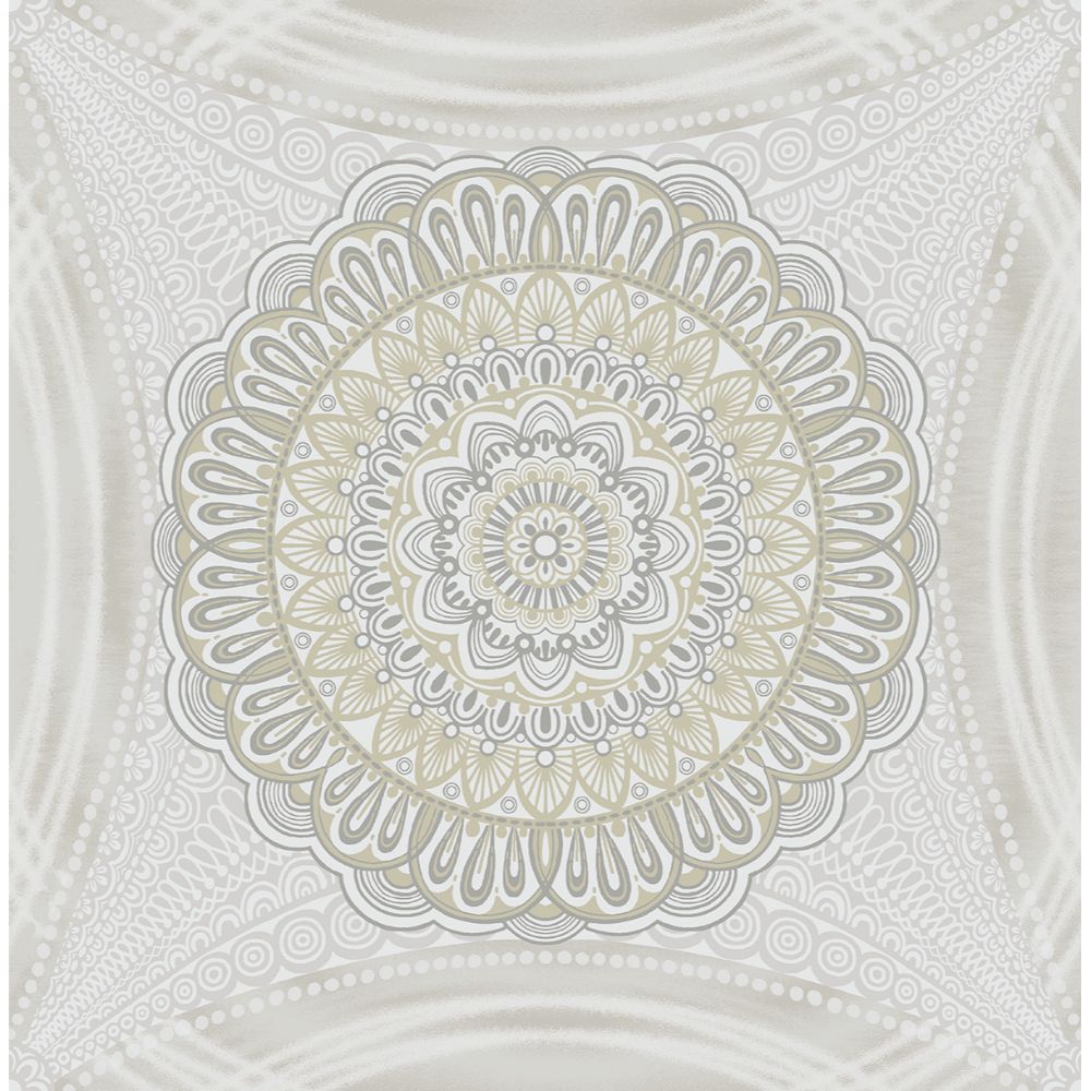 Casa Mia Wallpaper RM-10908 Contemporary 3d Design Damask Gravure Printing Wallcovering Design Soft Brown And Silver