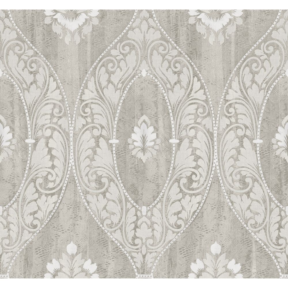 Casa Mia Wallpaper RM30208 Classic Bead Wallpaper In Grey, Soft White