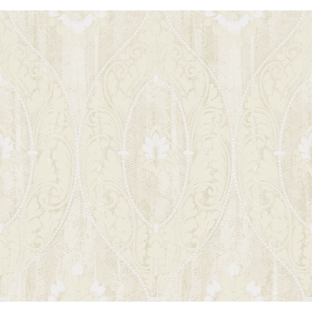 Casa Mia Wallpaper RM30210 Classic Bead Wallpaper In White, Cream
