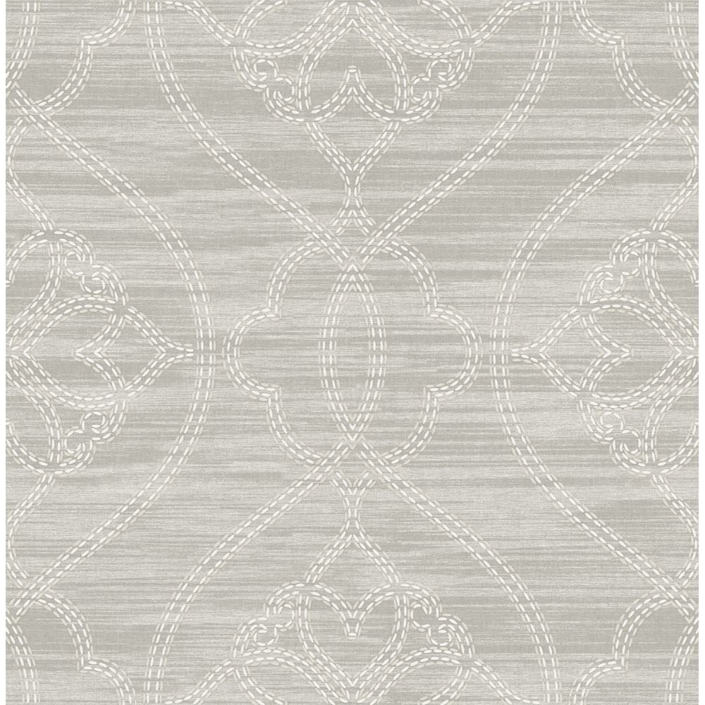 Casa Mia Wallpaper RM30408 Big Scroll Wallpaper In Grey, White