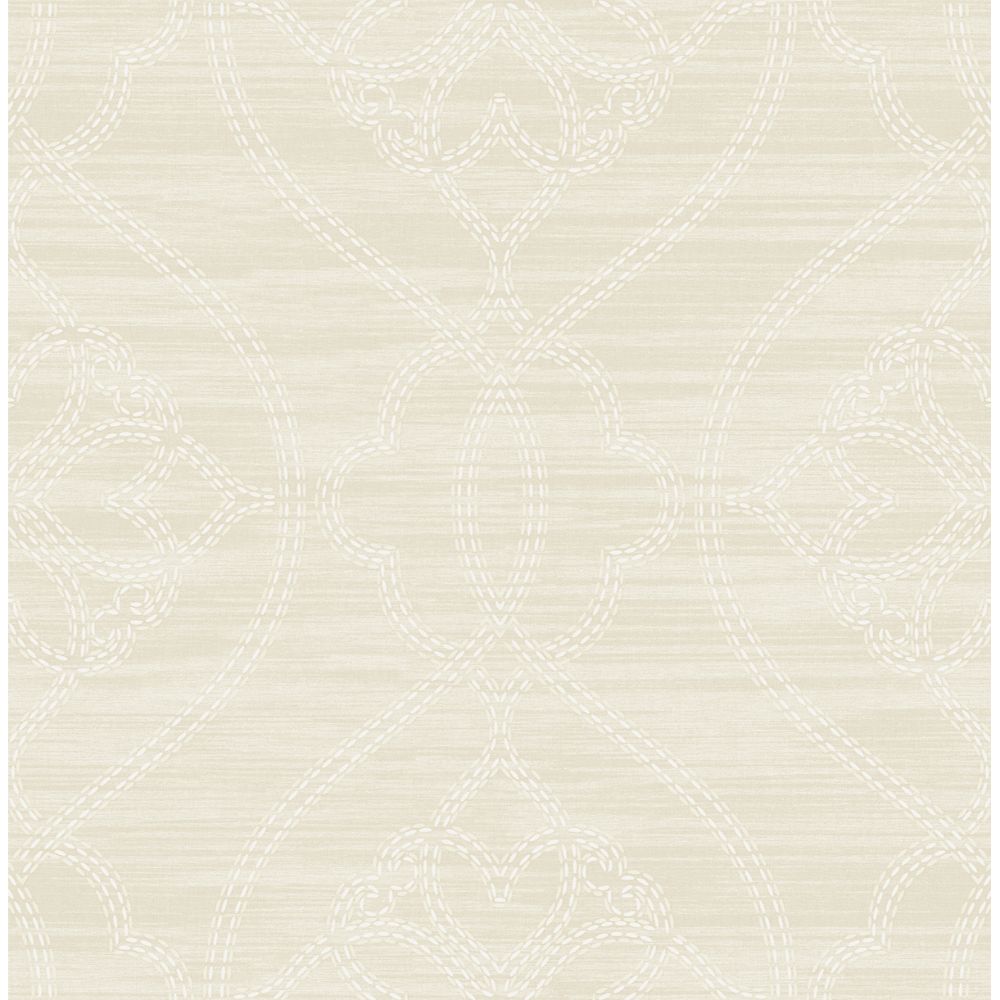 Casa Mia Wallpaper RM30410 Big Scroll Wallpaper In White, Cream